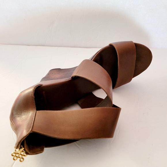 Diane von Furstenberg Opal Crisscross Wedge Sandal Sz 8.5 - Picture 4 of 12